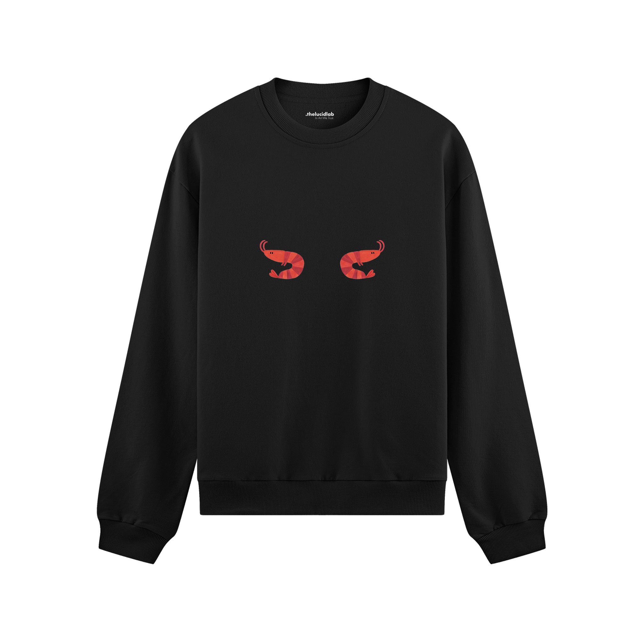 Nice Shrimps Oversize Sweatshirt Siyah Ön