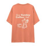Slow Sunday Coffee Club Oversize Tişört