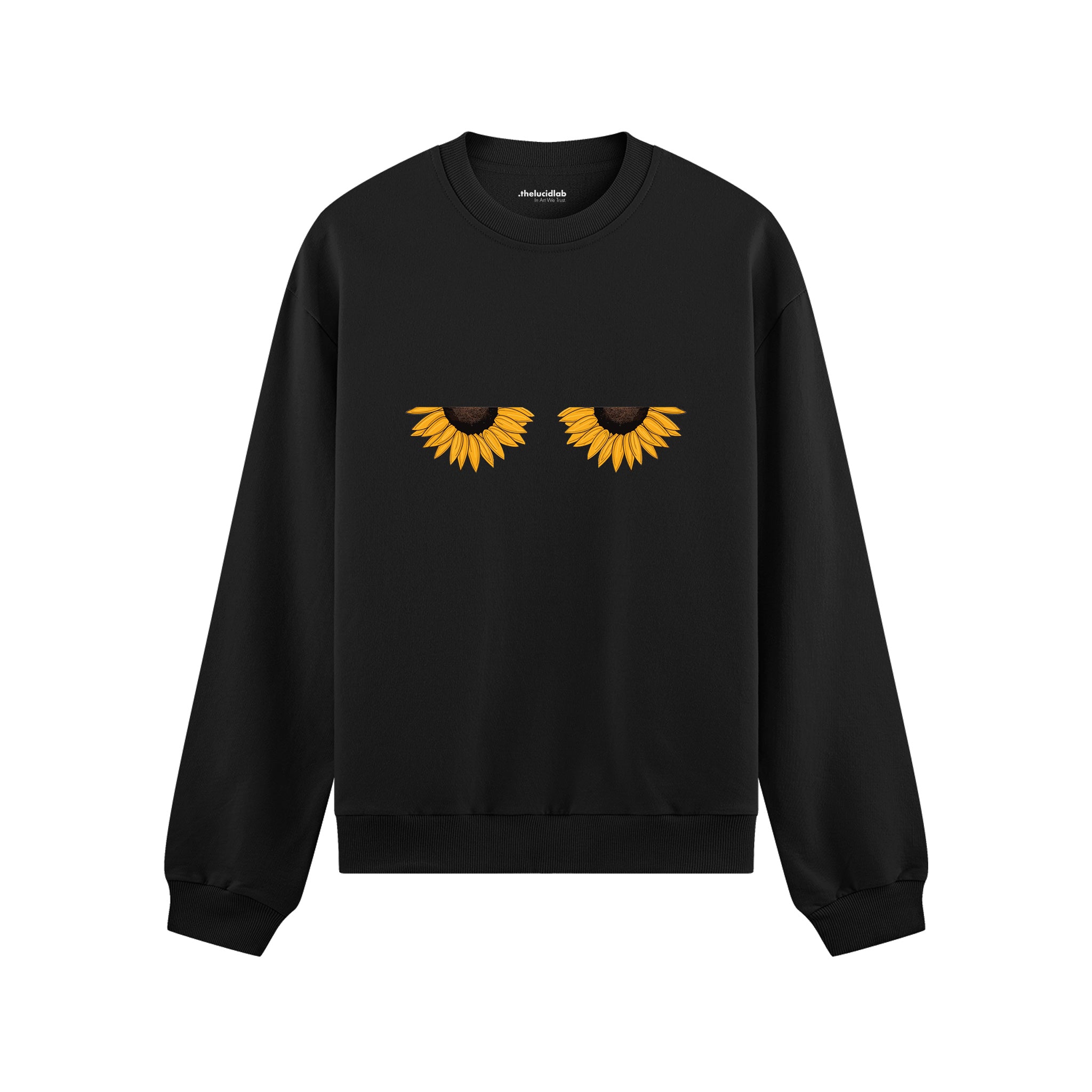 Sunny Side Up Oversize Sweatshirt Siyah Ön