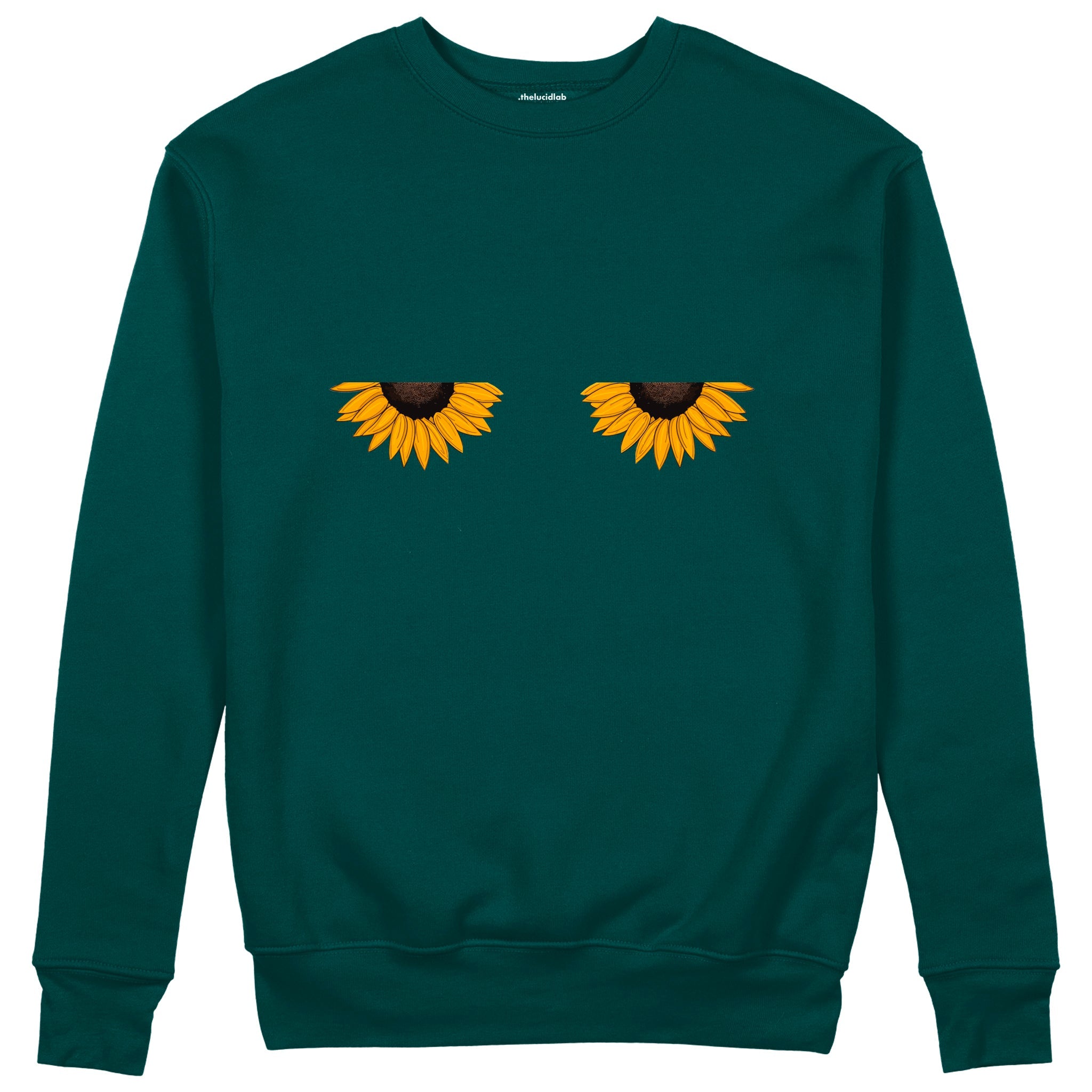 Sunny Side Up Sweatshirt Koyu Yeşil Ön