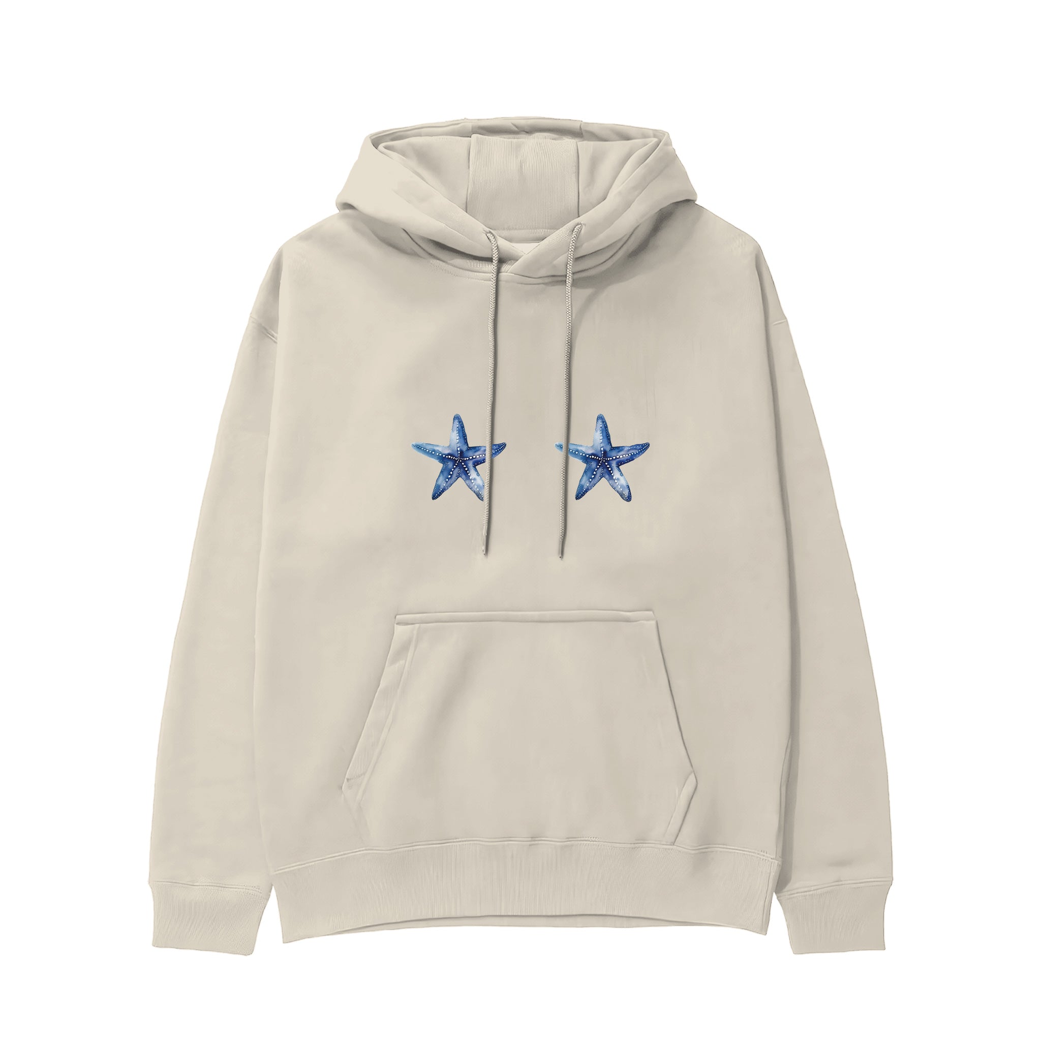 Two Stars Up Hoodie Krem Ön