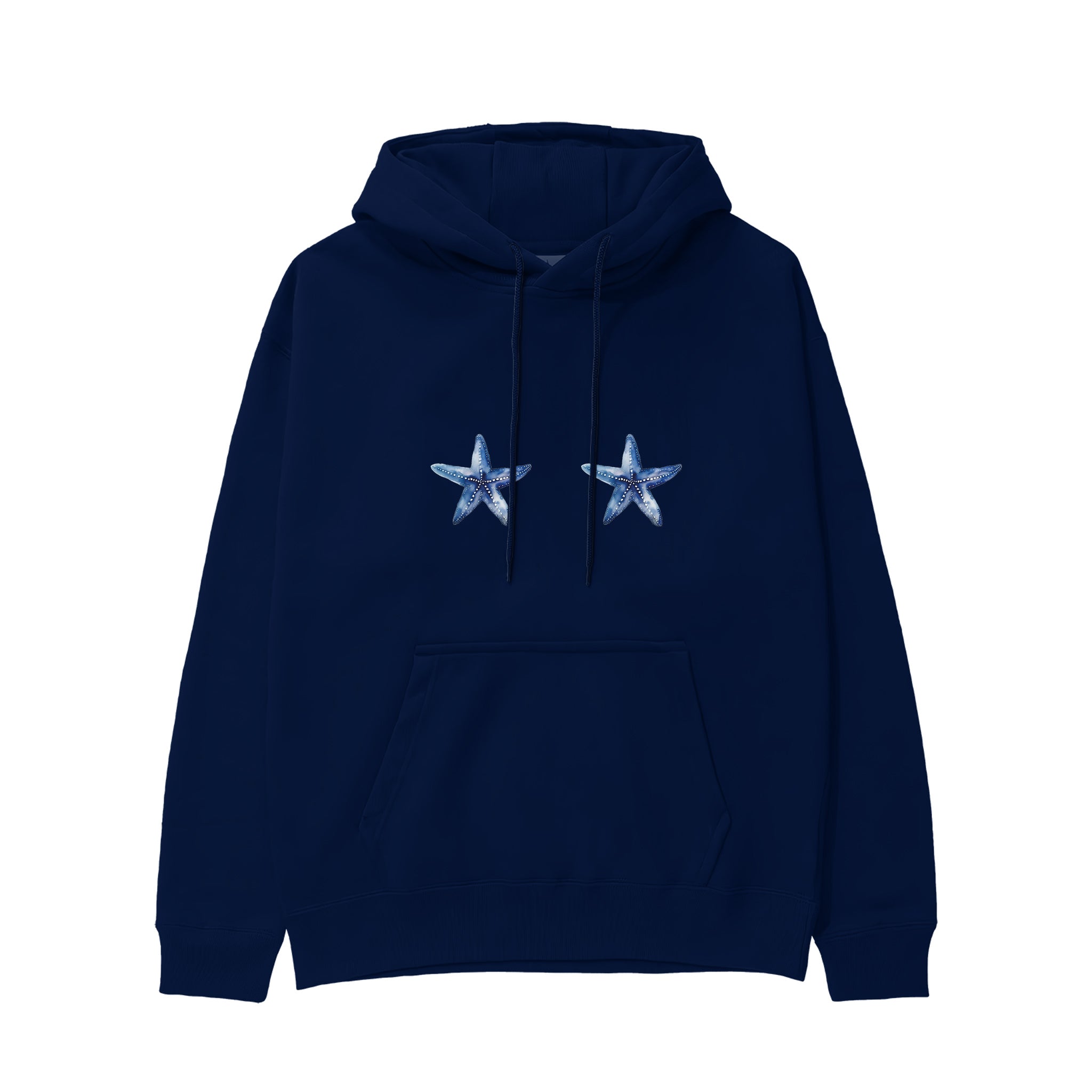 Two Stars Up Hoodie Lacivert Ön