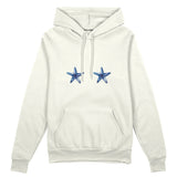 Two Stars Up Oversize Hoodie Beyaz Ön