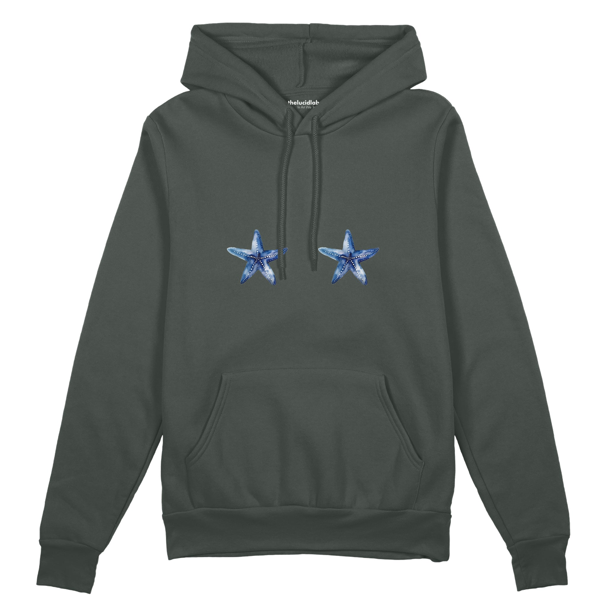 Two Stars Up Oversize Hoodie Antrasit Ön