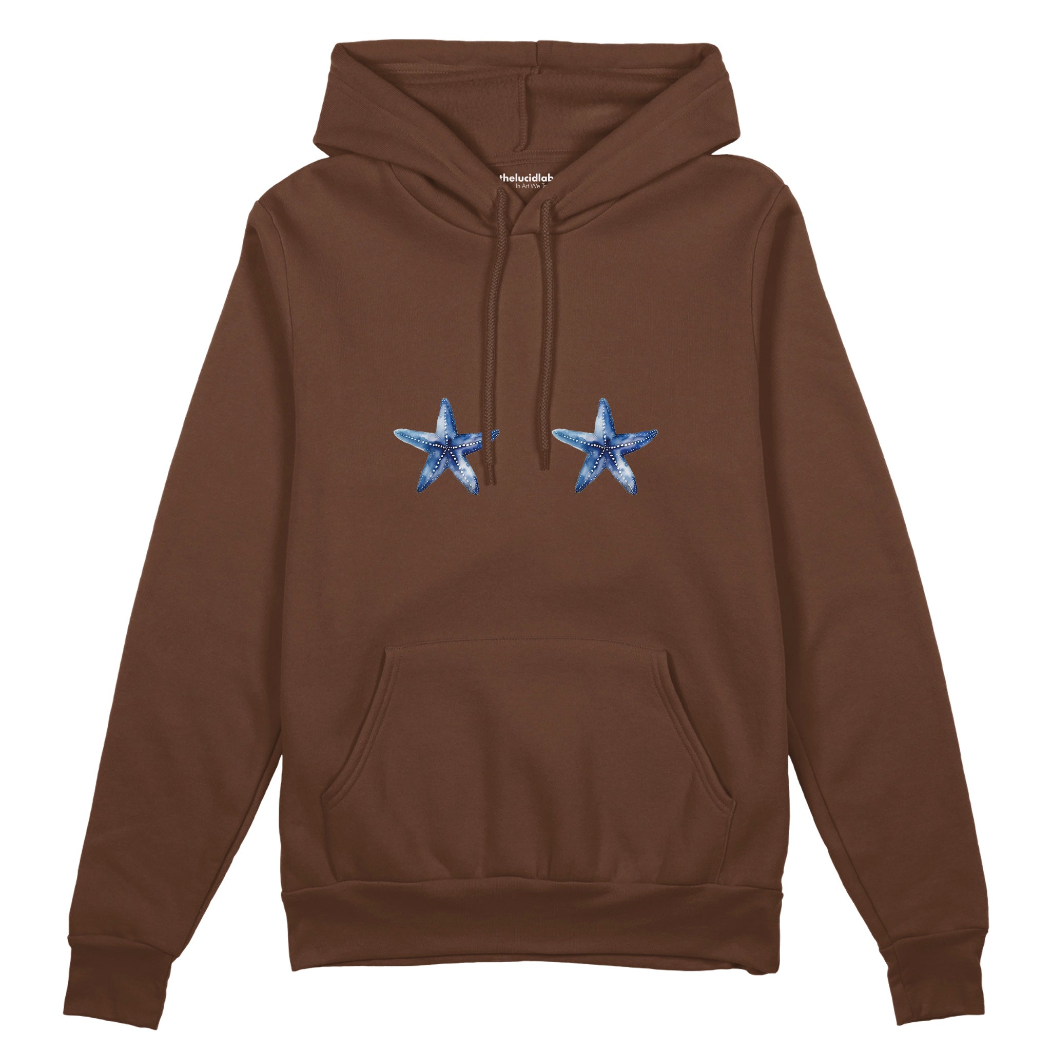 Two Stars Up Oversize Hoodie Kahverengi Ön