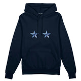 Two Stars Up Oversize Hoodie Lacivert Ön