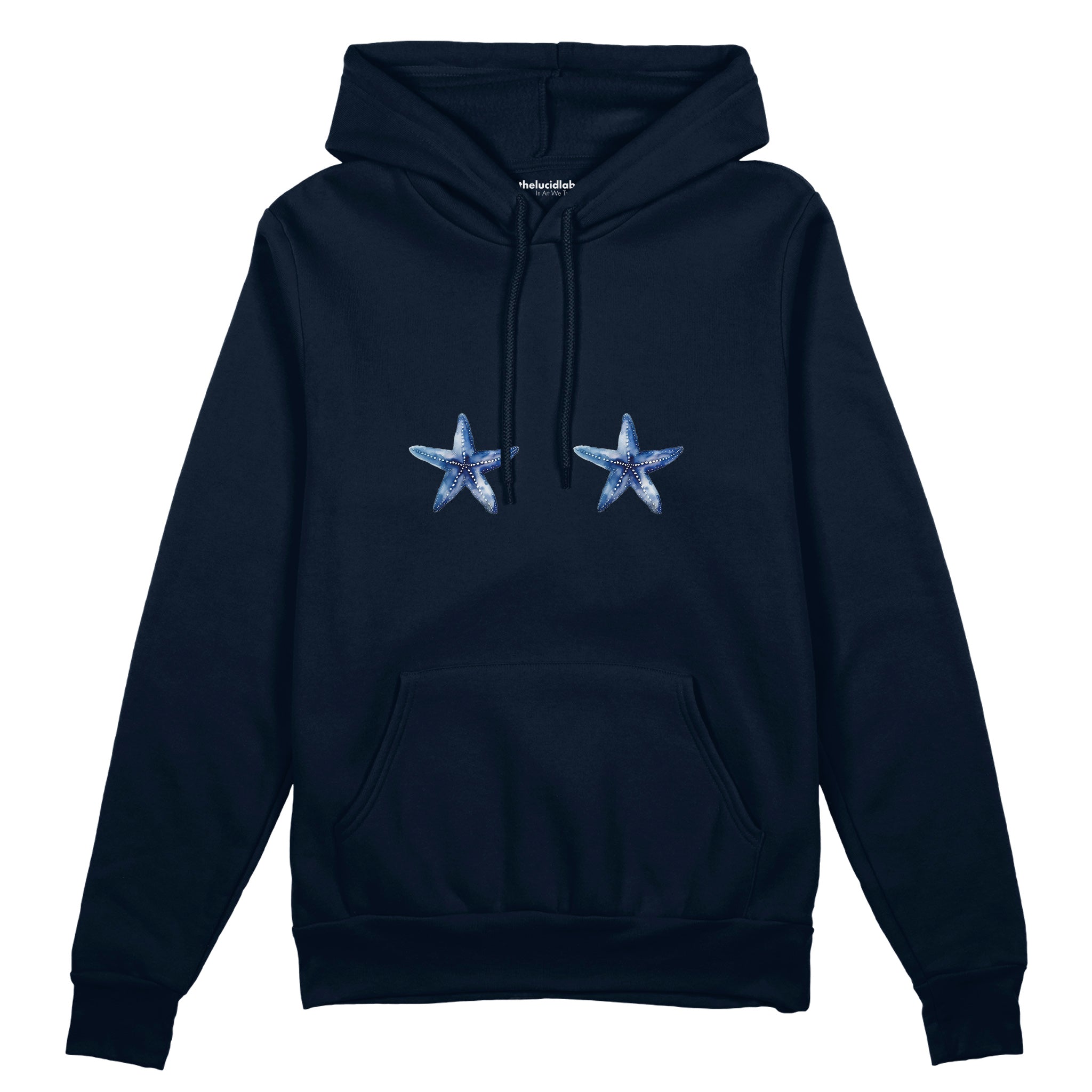Two Stars Up Oversize Hoodie Lacivert Ön