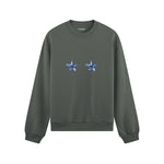 Two Stars Up Oversize Sweatshirt Antrasit Ön