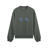 Two Stars Up Oversize Sweatshirt Antrasit Ön