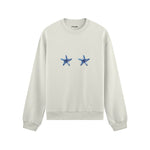 Two Stars Up Oversize Sweatshirt Beyaz Ön