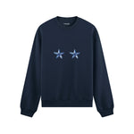 Two Stars Up Oversize Sweatshirt Lacivert Ön