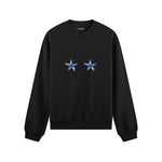 Two Stars Up Oversize Sweatshirt Siyah Ön