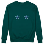 Two Stars Up Sweatshirt Koyu Yeşil Ön