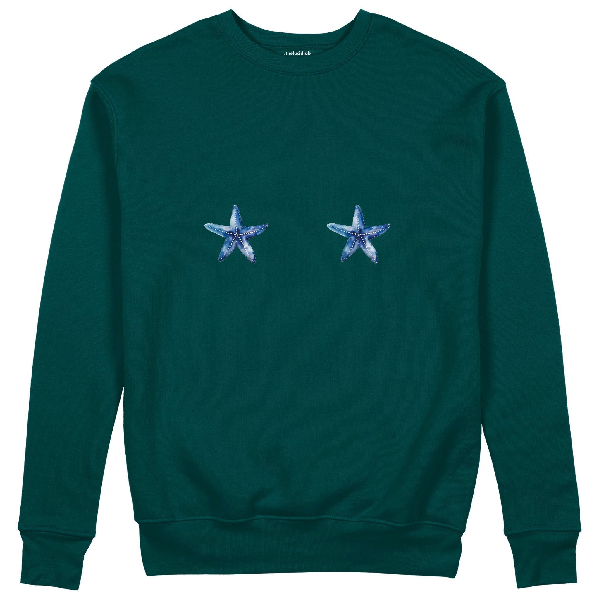 Two Stars Up Sweatshirt Koyu Yeşil Ön