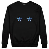 Two Stars Up Sweatshirt Siyah Ön