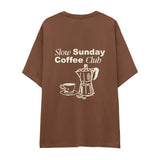 Slow Sunday Coffee Club Oversize Tişört