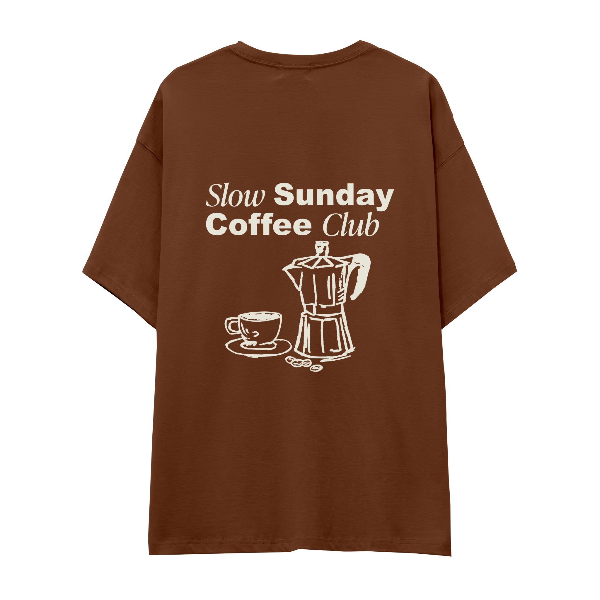 Slow Sunday Coffee Club Oversize Tişört