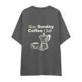 Slow Sunday Coffee Club Oversize Tişört