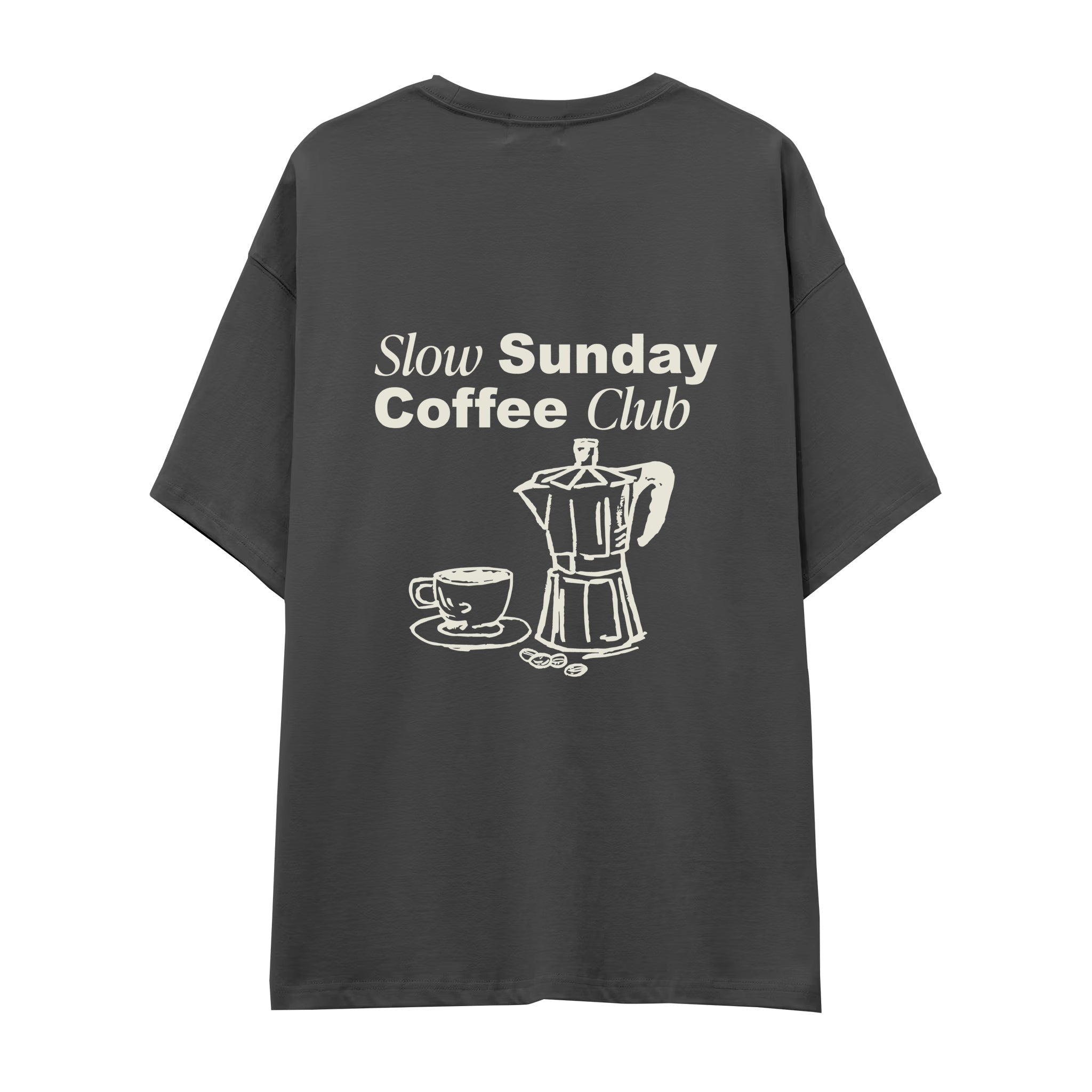 Slow Sunday Coffee Club Oversize Tişört