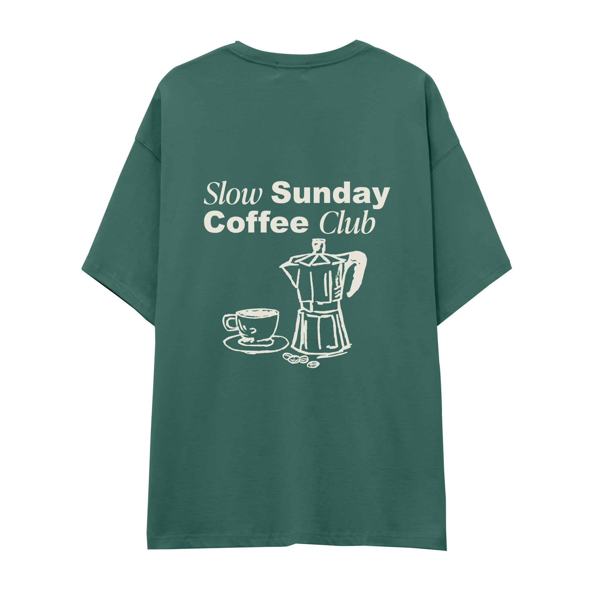 Slow Sunday Coffee Club Oversize Tişört