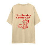 Slow Sunday Coffee Club Oversize Tişört