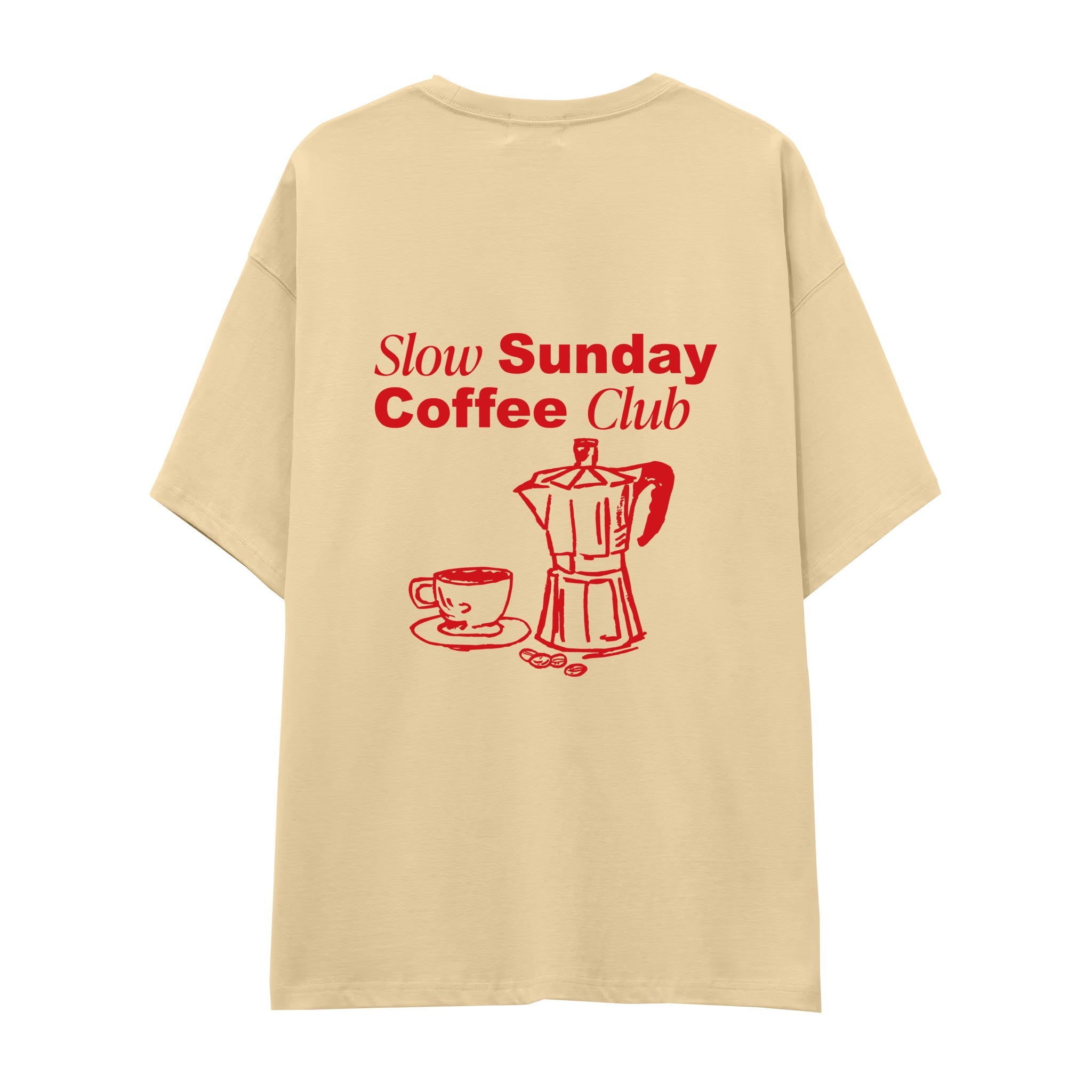 Slow Sunday Coffee Club Oversize Tişört