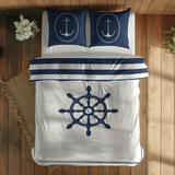 Sailor Badge & Dümen / Blue Çift Taraflı Nevresim Takımı