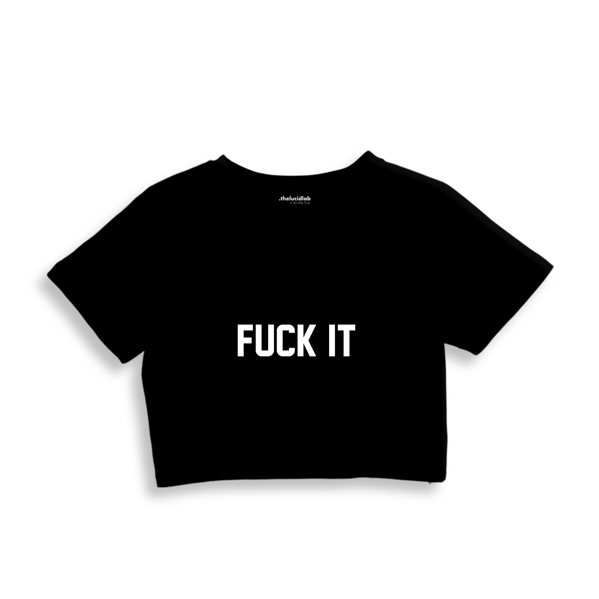 FUCK IT Crop Tişört — Siyah