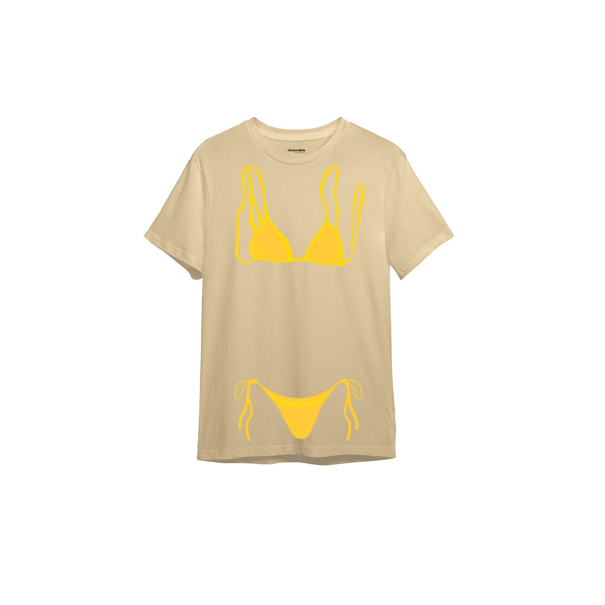 Yellow Bikini Tişört — Krem
