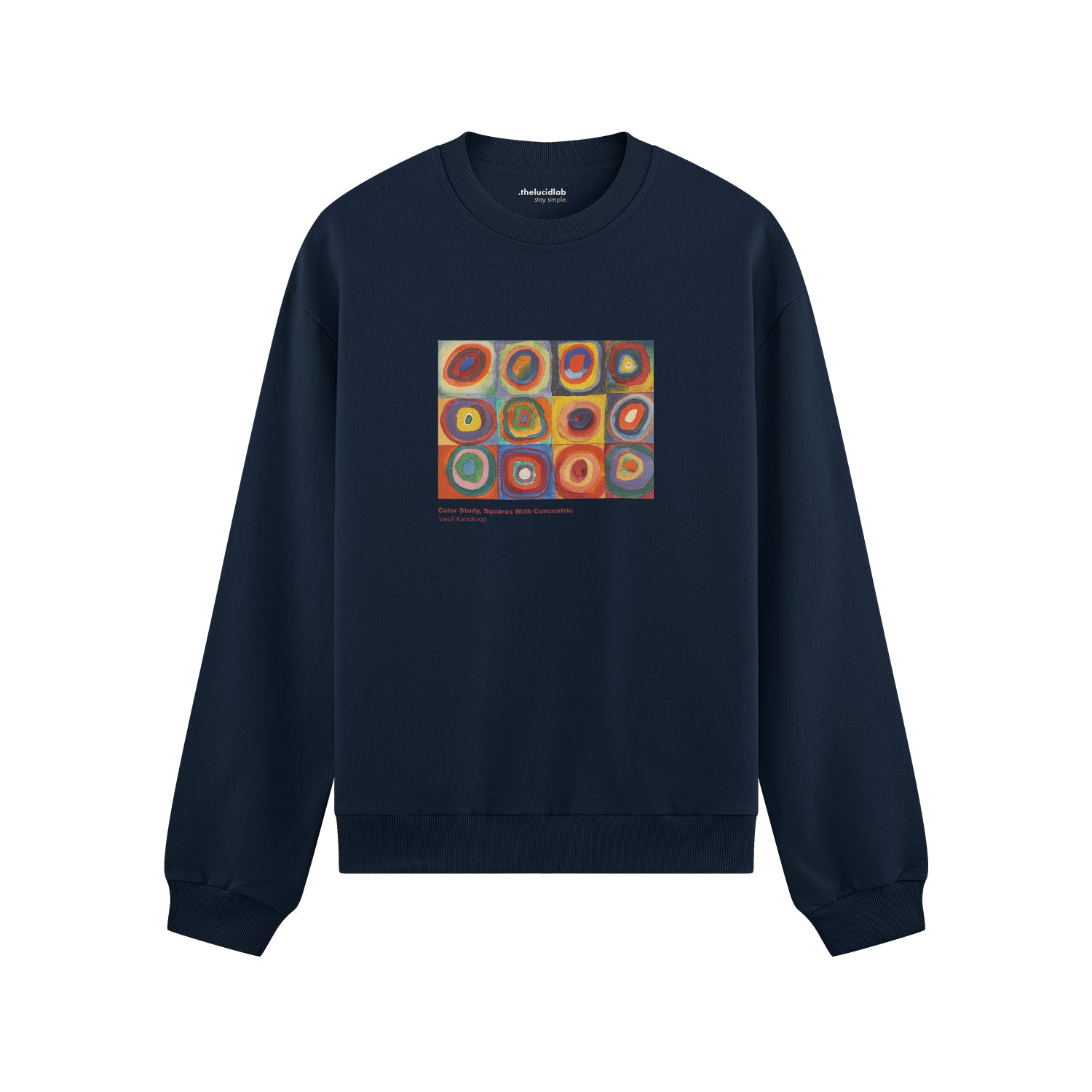 Color Study, Squares With Concentric Circles Oversize Sweatshirt