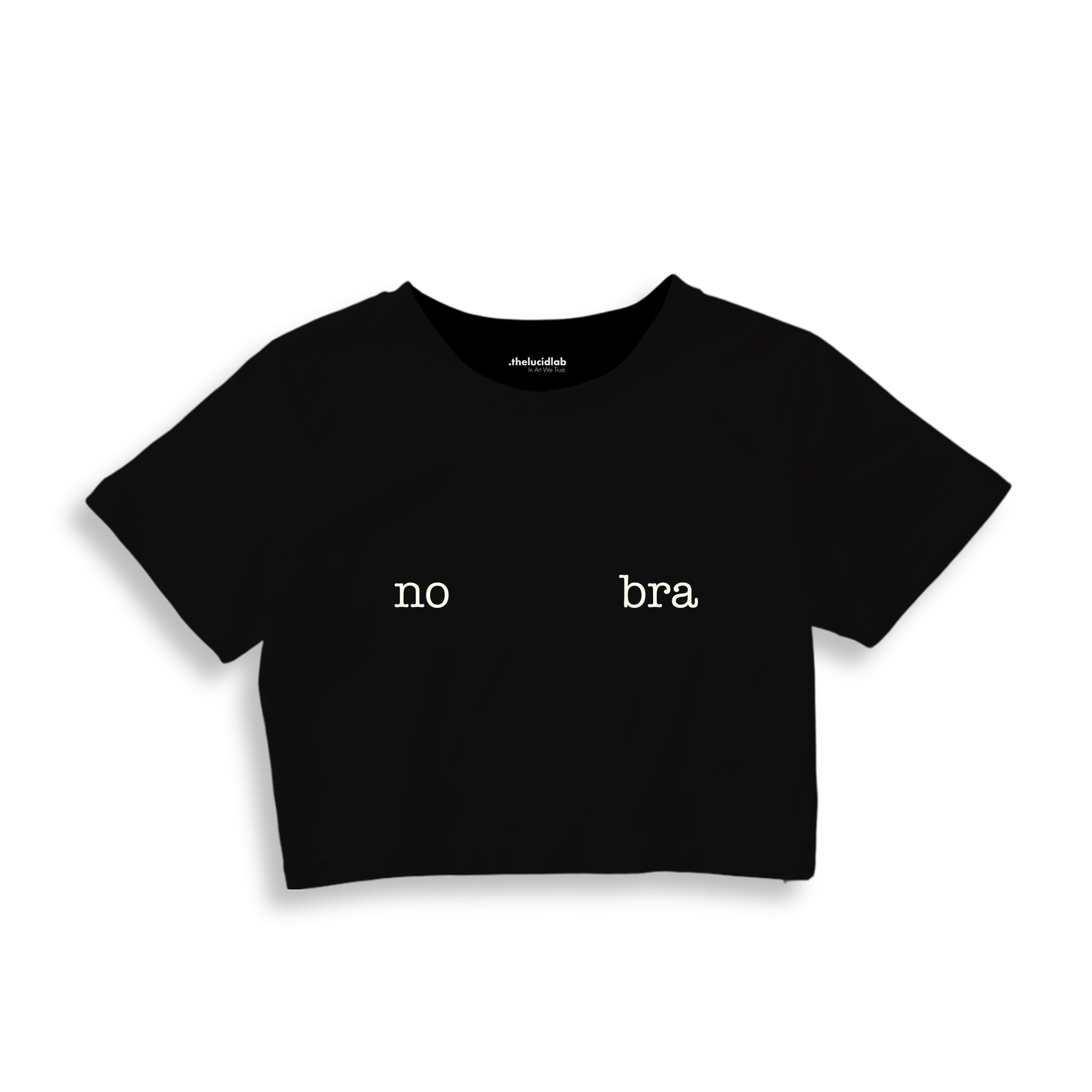 No Bra Crop Tişört — Siyah
