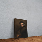 Self-Portrait with Beret and Turned-Up Collar Kanvas Tablo