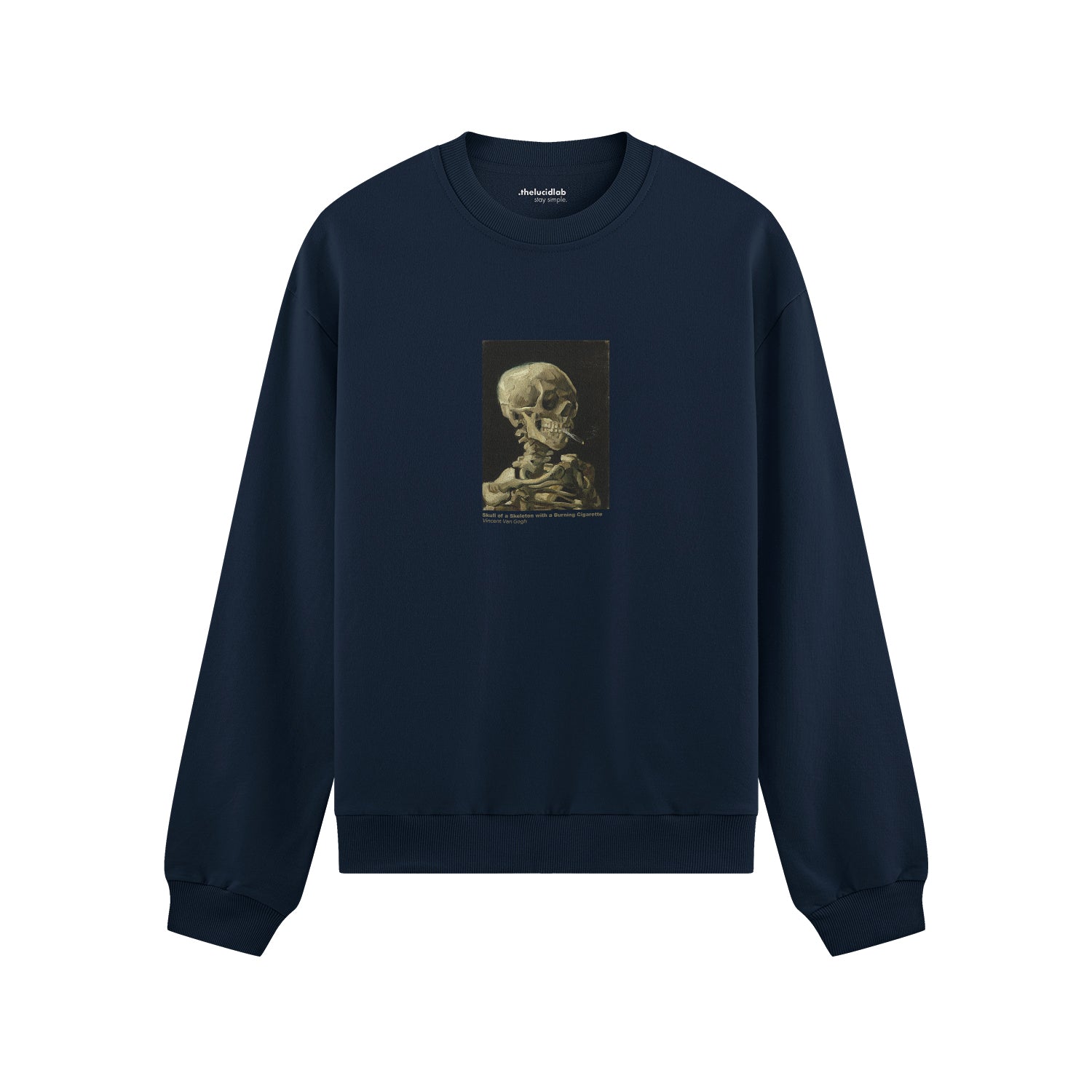 Skull of a Skeleton with Burning Cigarette Oversize Sweatshirt