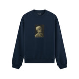 Skull of a Skeleton with Burning Cigarette Oversize Sweatshirt
