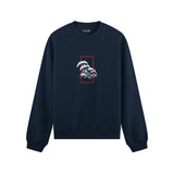Perspektif Kanagawa Dalgası Oversize Sweatshirt
