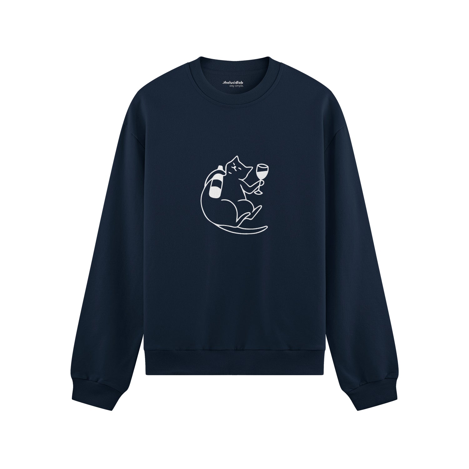 Wine Lover Cat Oversize Sweatshirt