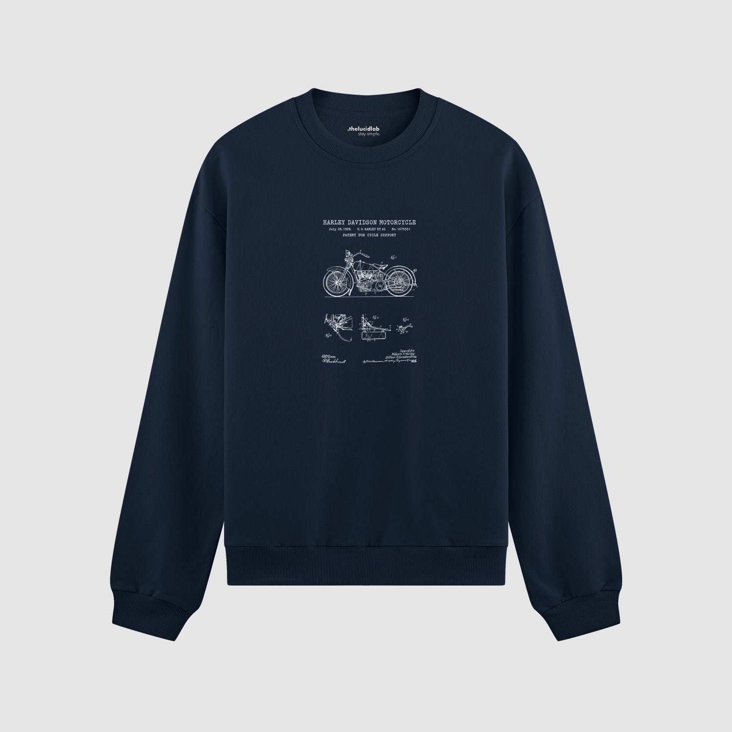 Harley Davidson Model 28B Motosiklet Oversize Sweatshirt