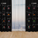 All Tracks Black / Formula 1 Pistleri Fon Perde