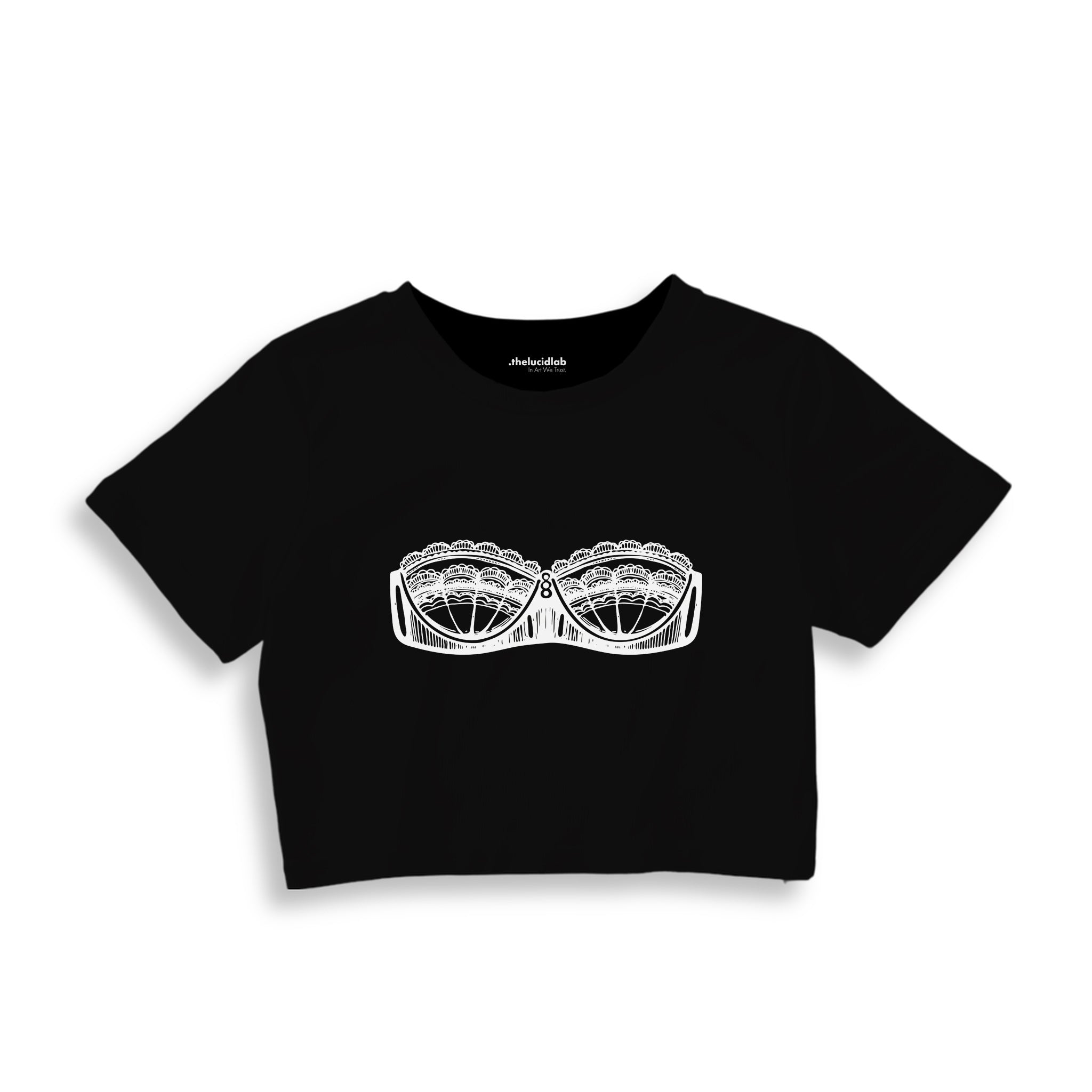 Unshell Me Crop Tişört — Siyah