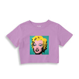 Andy Warhol / Marilyn Monroe Blue Crop Tişört
