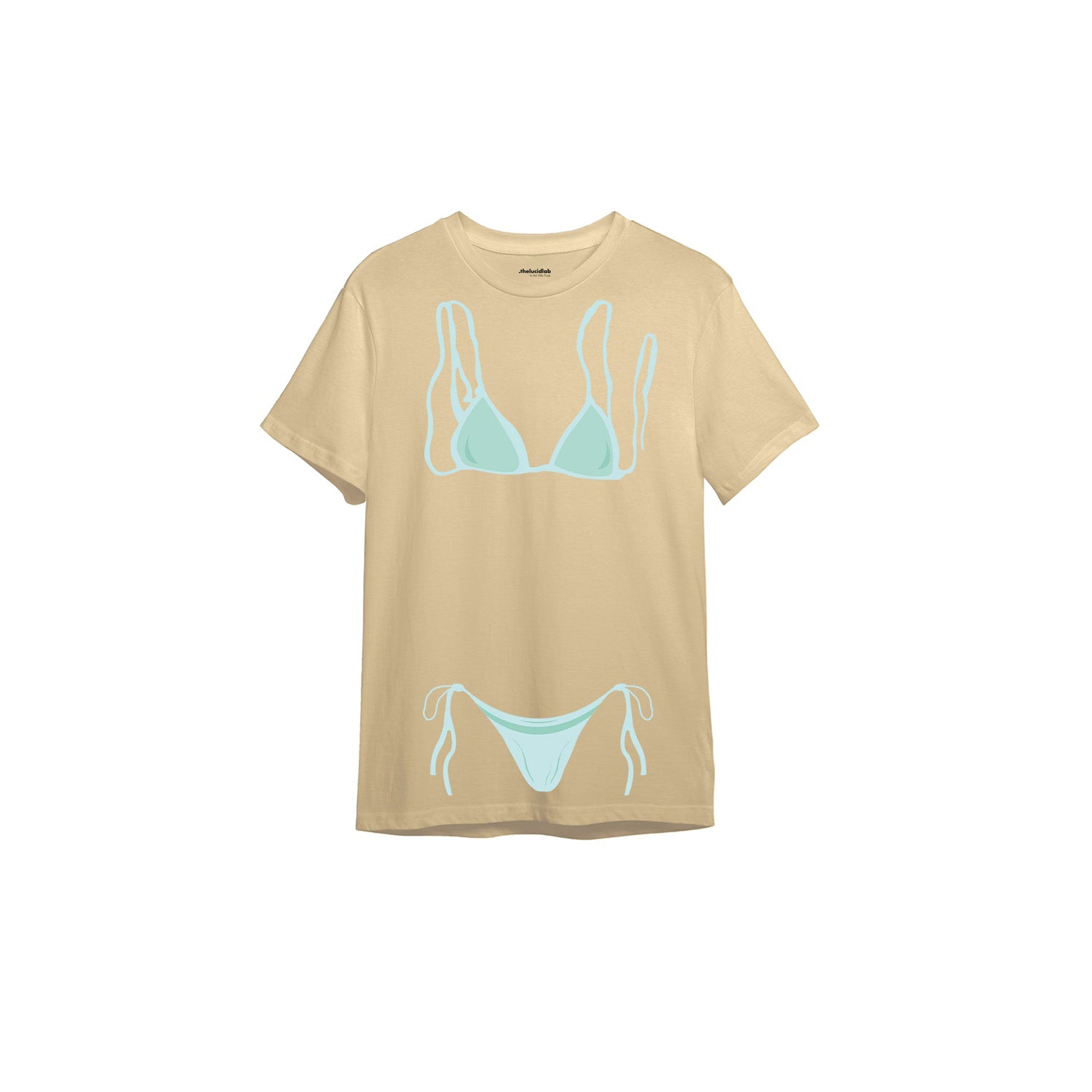 Blue Bikini Tişört — Krem