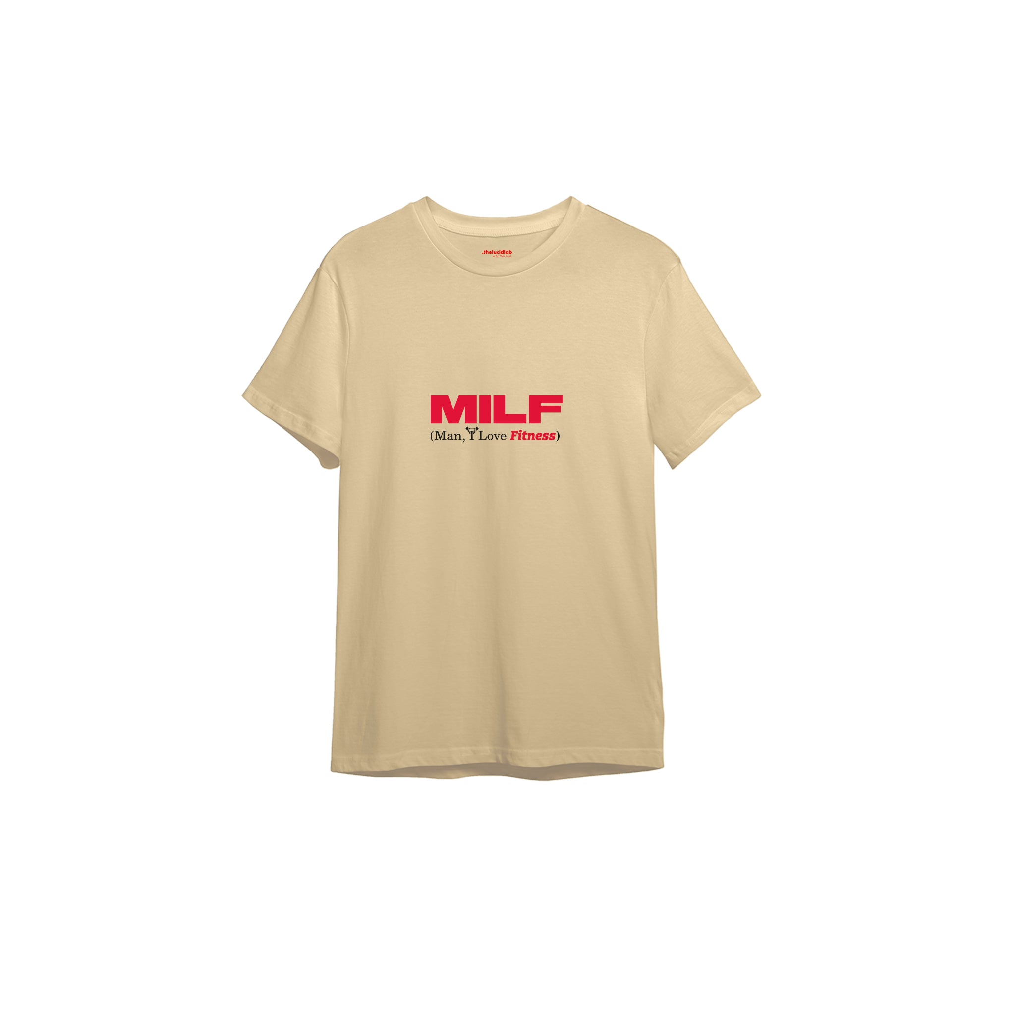 MILF / Man I Love Fitness Tişört — Krem