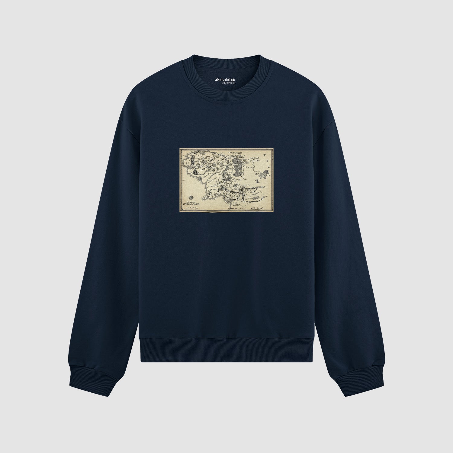 Yüzüklerin Efendisi Orta Dünya Haritası - Lord Of The Rings Oversize Sweatshirt