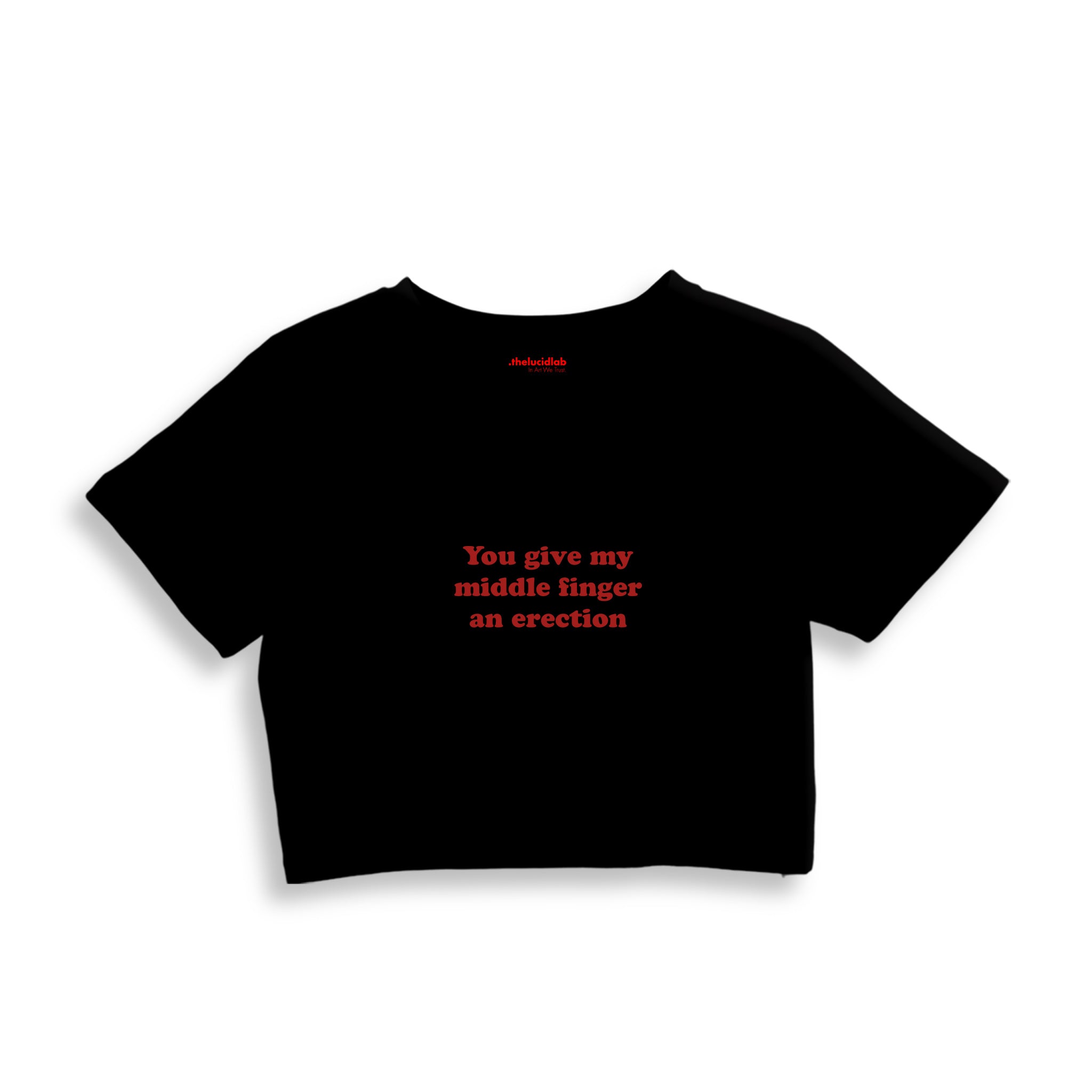 Give My Middle Finger Crop Tişört — Siyah