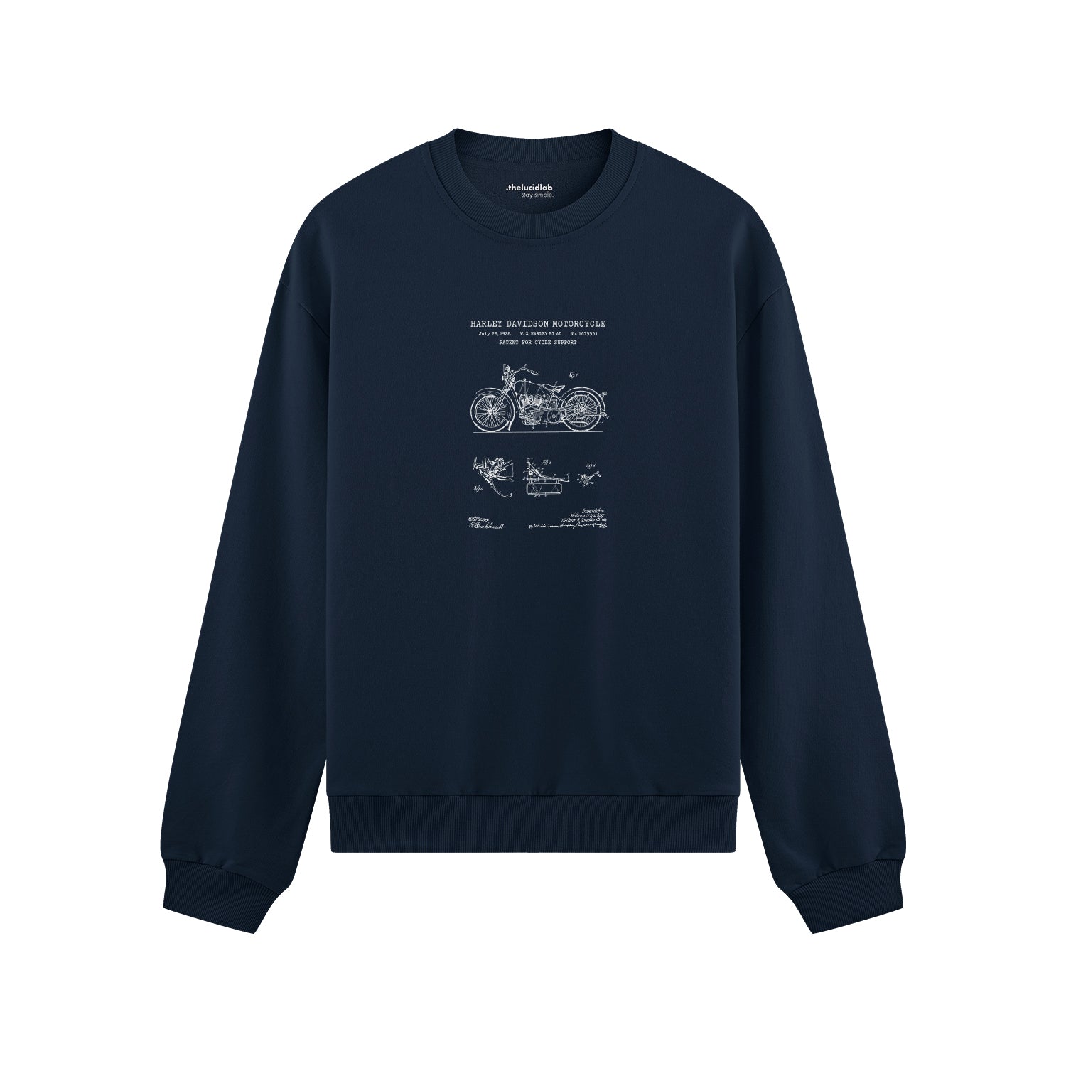 Harley Davidson Model 28B Motosiklet Oversize Sweatshirt