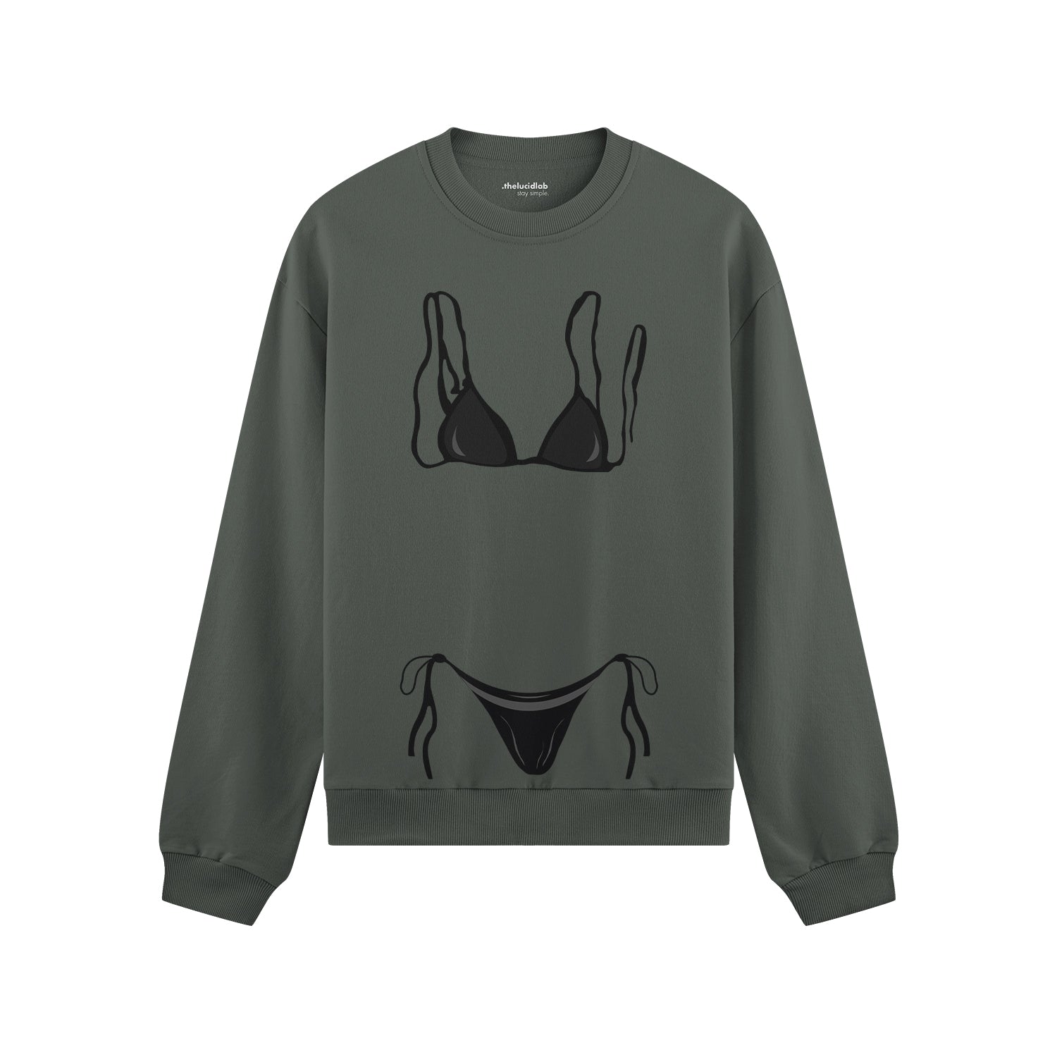 Black Bikini Oversize Sweatshirt