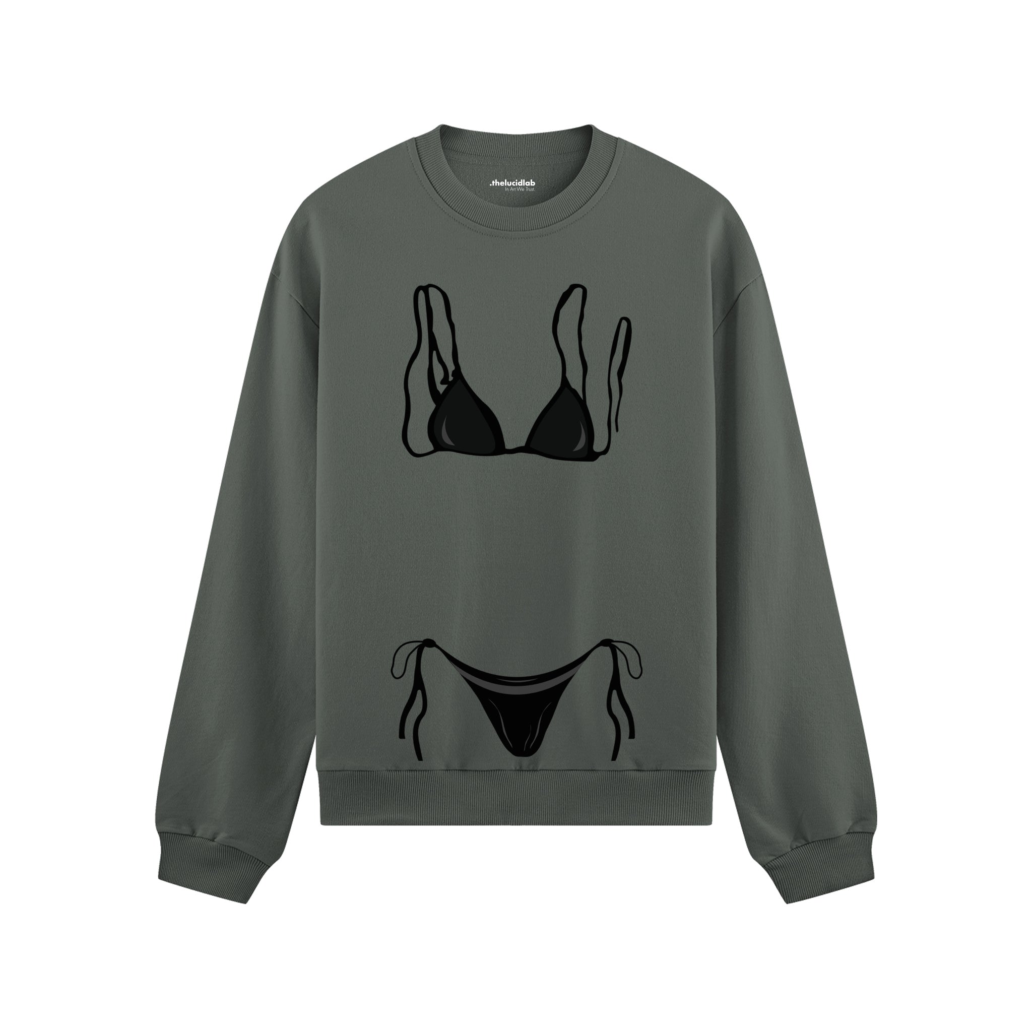 Black Bikini Oversize Sweatshirt
