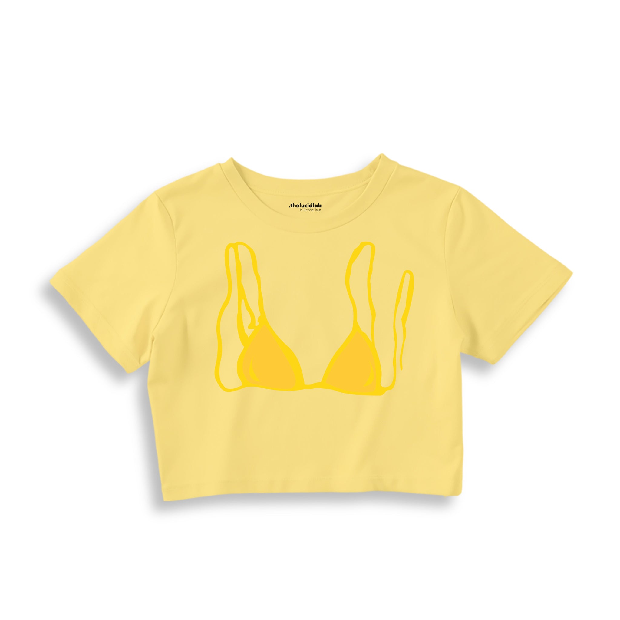 Yellow Bikini Crop Tişört — Sarı