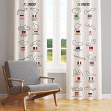 All Tracks White / Formula 1 Pistleri Fon Perde