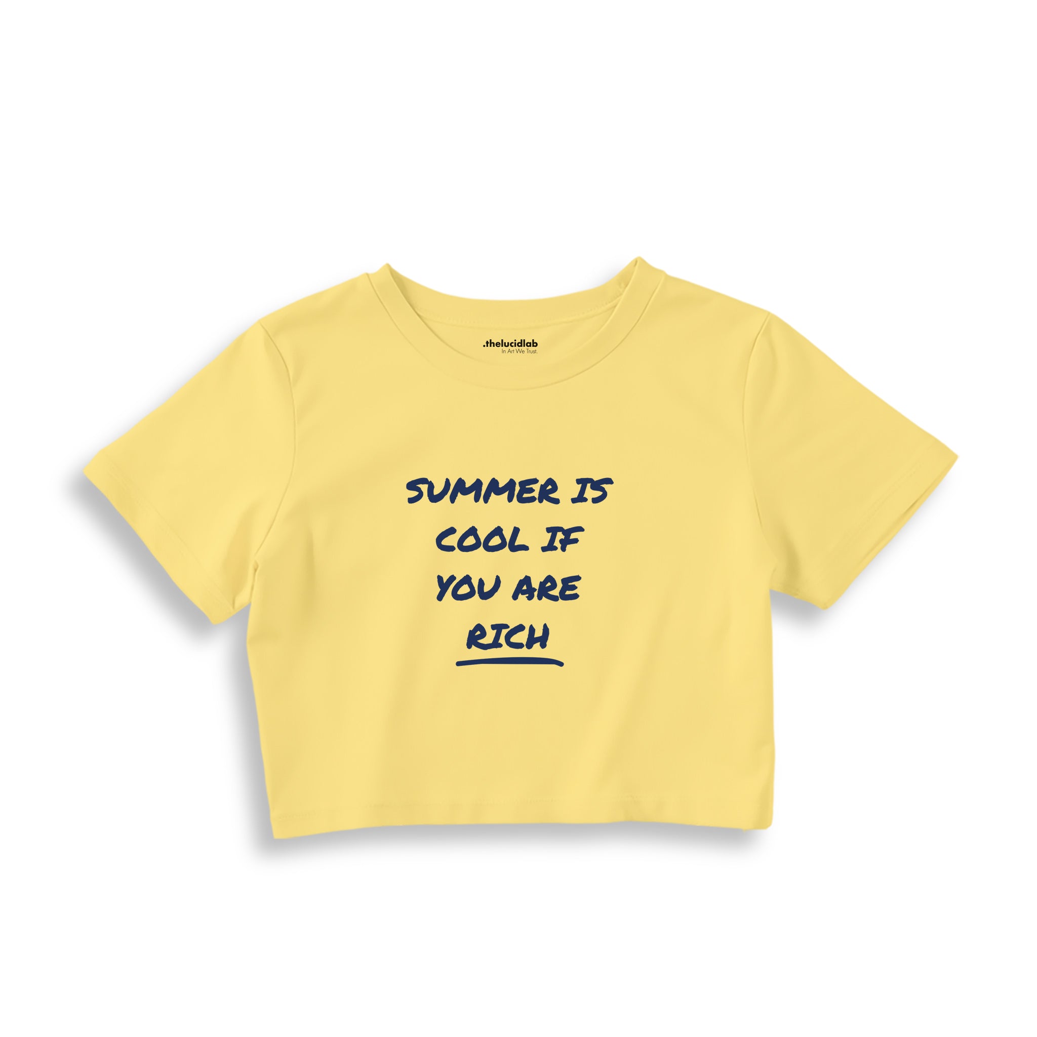 Summer Is Cool If You're Rich Crop Tişört — Sarı